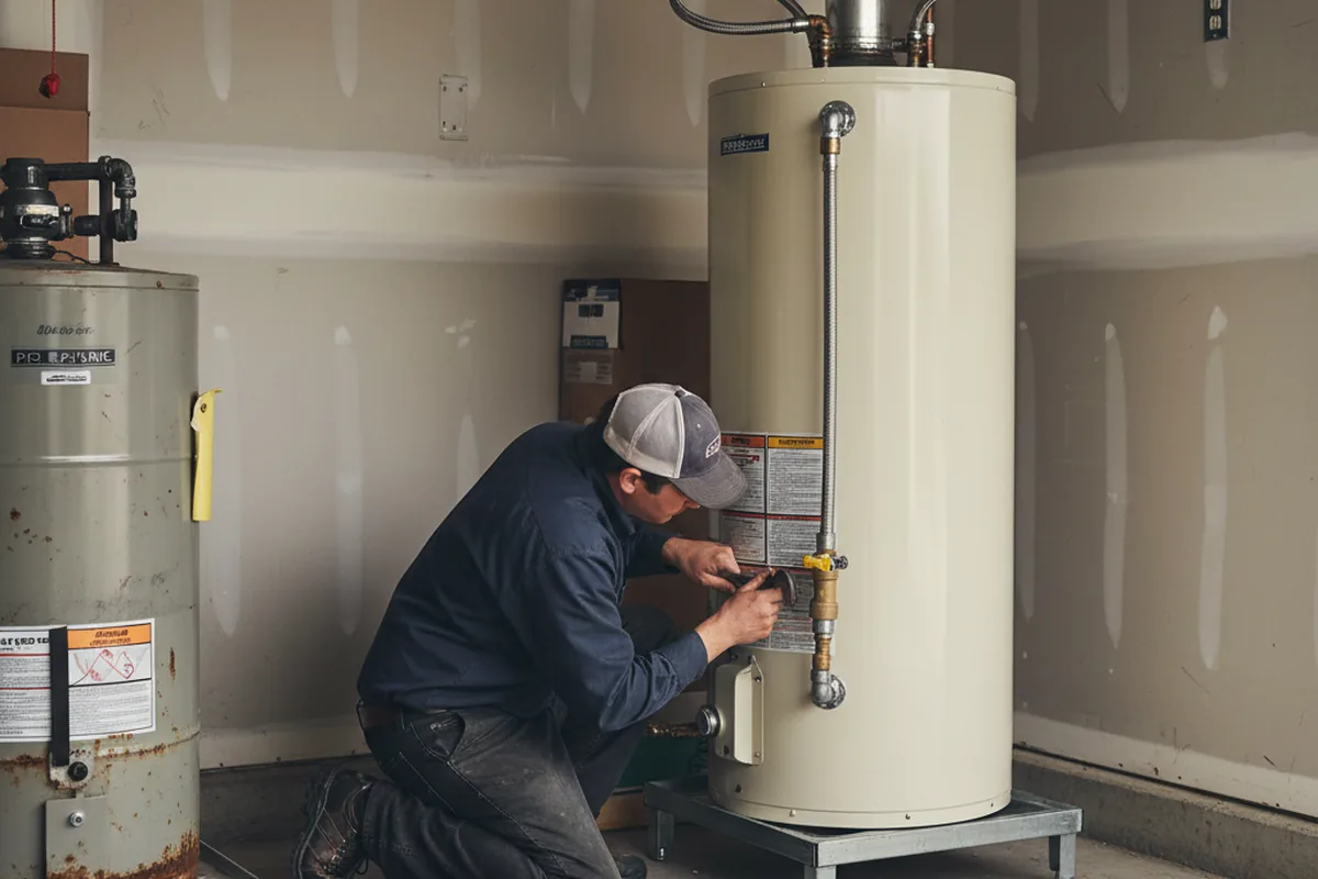 Water heater and shutoff valve replacement in Barboursville